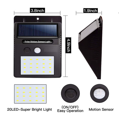 Solar Led Light ( 20 Bright LED, Sensors,Waterproof)